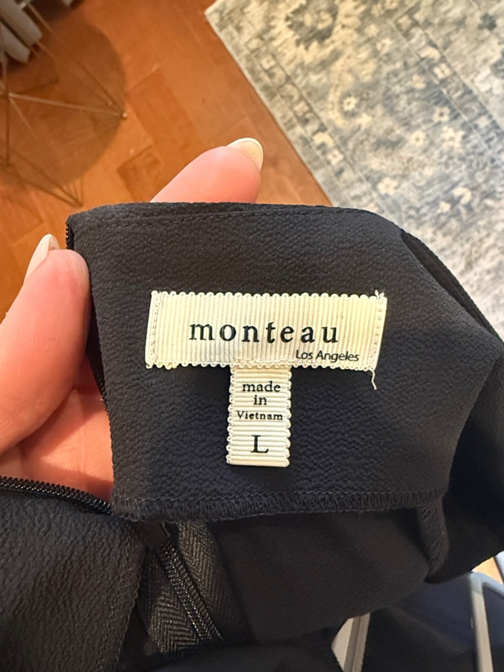 Monteau Black Square-Neck Jumpsuit with Tie Waist - Picture 2 of 2